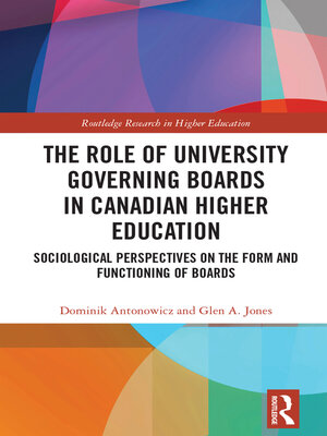 cover image of The Role of University Governing Boards in Canadian Higher Education